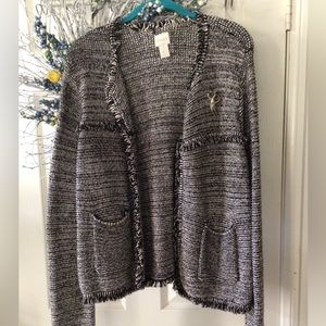 Chicos Sweater color Black/White in size 1